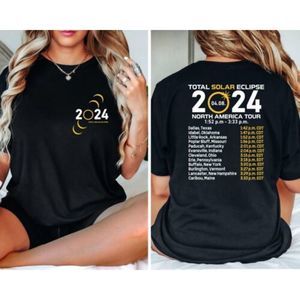 Total Solar Eclipse 2024 Celestial Event Astronomy Graphic Space Fan T-Shirt